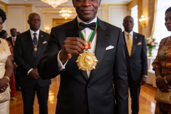 Distinction honorifique : Céphas Germain Ewangui dévoile sa médaille d’or du bien public