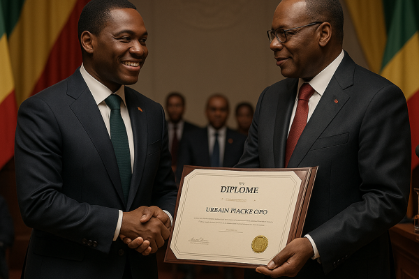 TPAV Média décerne un diplôme d&rsquo;honneur à Urbain Fiacre Opo, directeur général des Mines