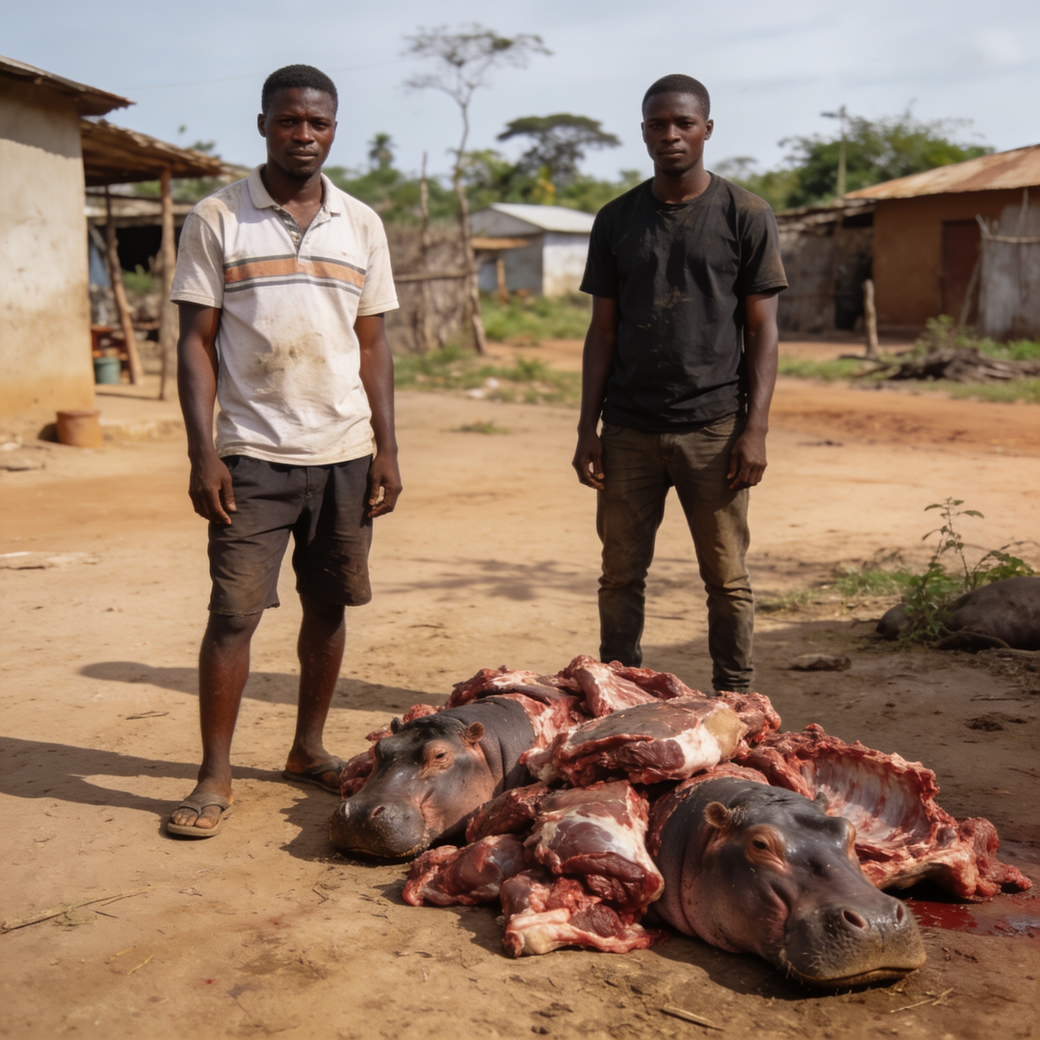 Deux présumés braconniers interpellés avec de la viande d’hippopotame à Lesio-Luna