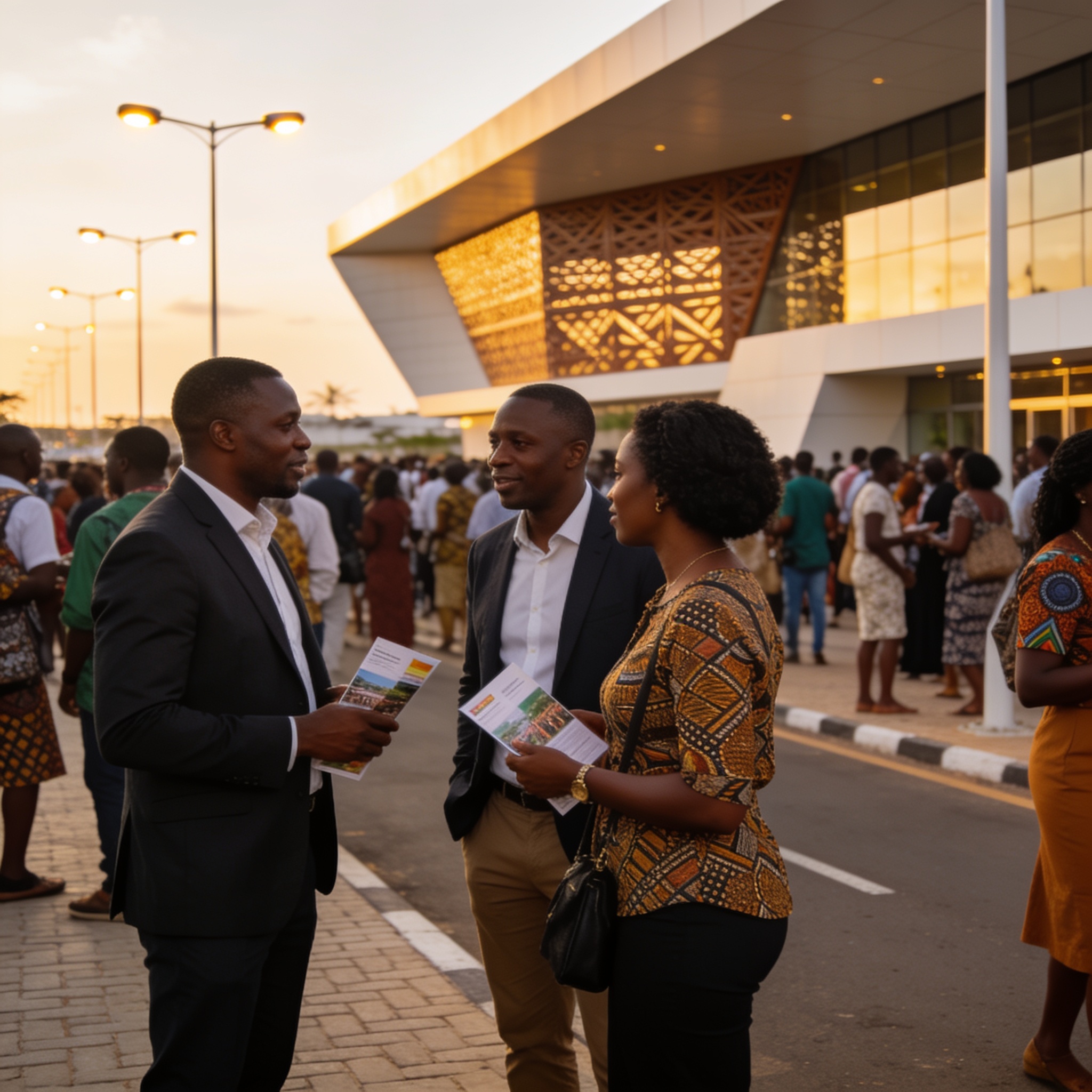 Create an editorial news illustration for an article about 'SILAP 2026 : clôture en beauté de la troisième édition à Pointe-Noire'. The specific country is Republiqe du Congo (CG); make visual cues accurate to this exact country and avoid flags or sy